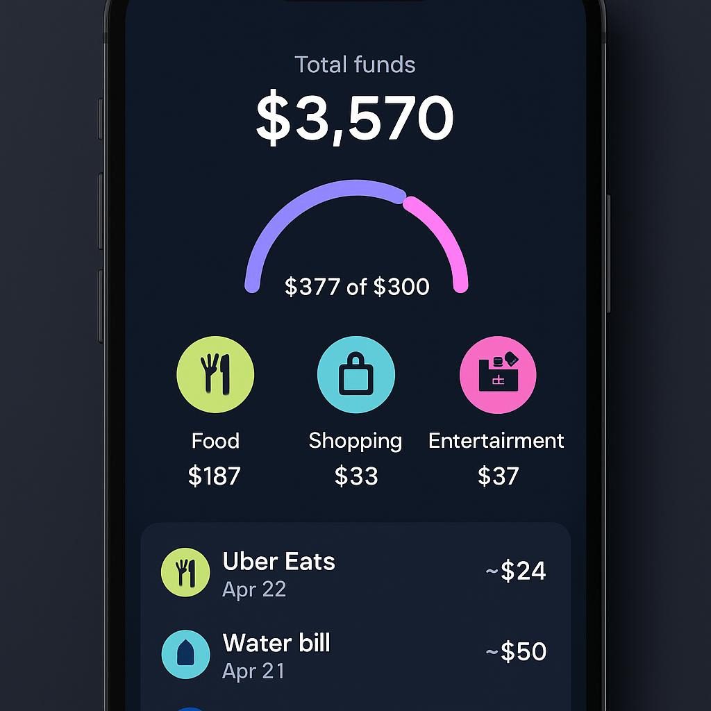 screenshot: Example of Cleo's budgeting dashboard