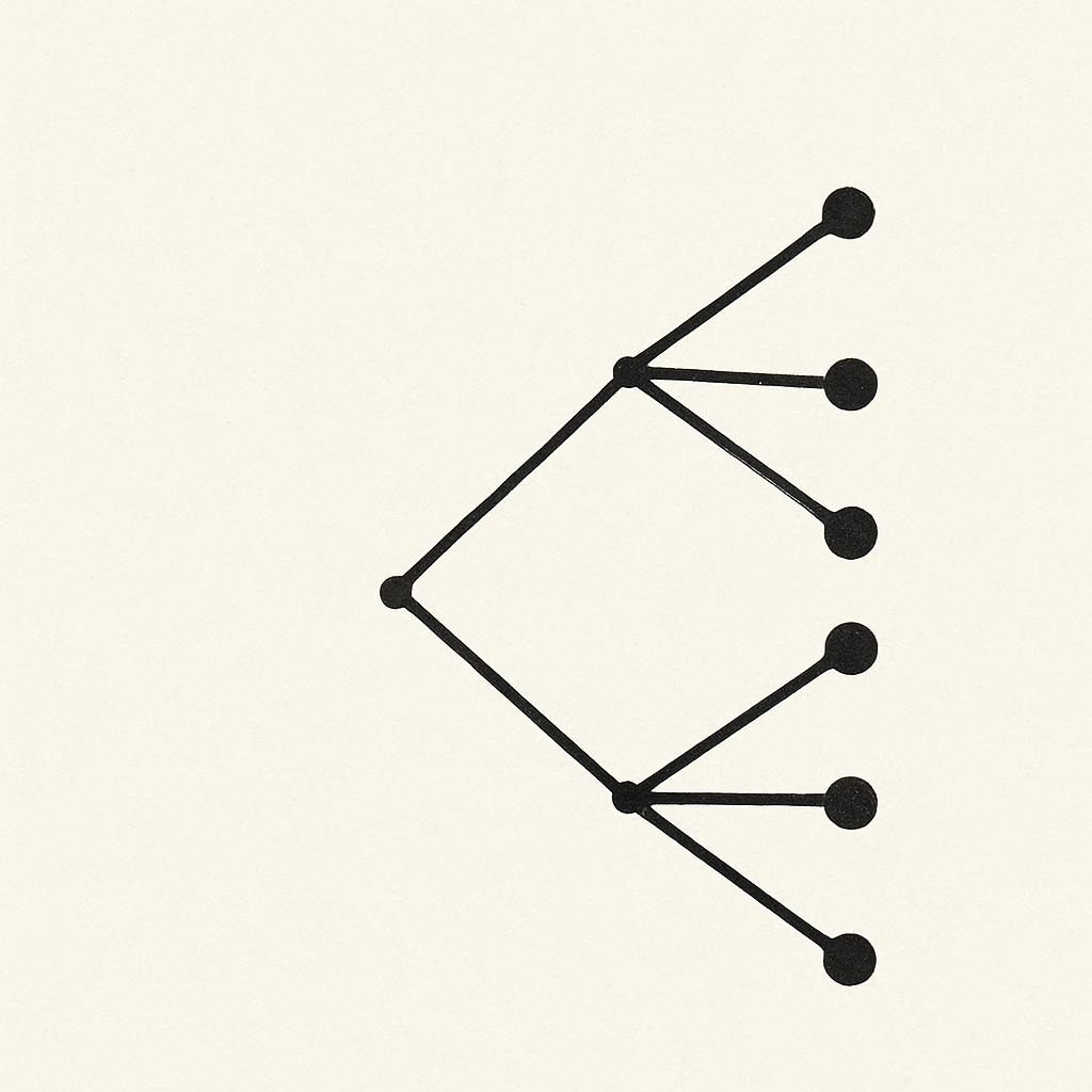 Scenario tree diagram with branches for best/likely/worst